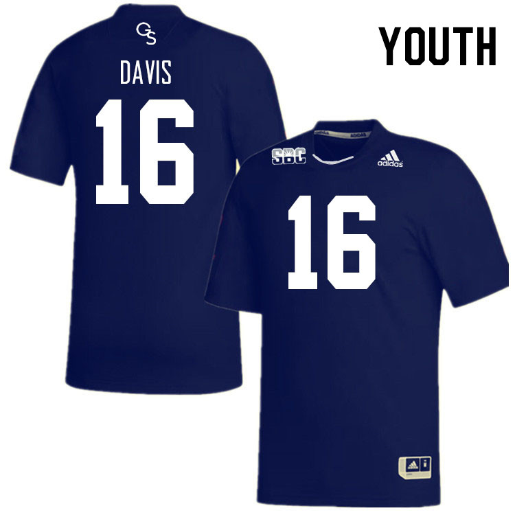 Youth #16 Tyrell Davis Georgia Southern Eagles College Football Jerseys Stitched Sale-Navy